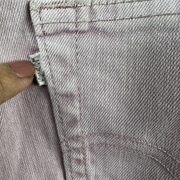 Levis 501 Mauve Pink Jean Denim Shorts Size 12 Frayed Hem - Picture 8 of 14